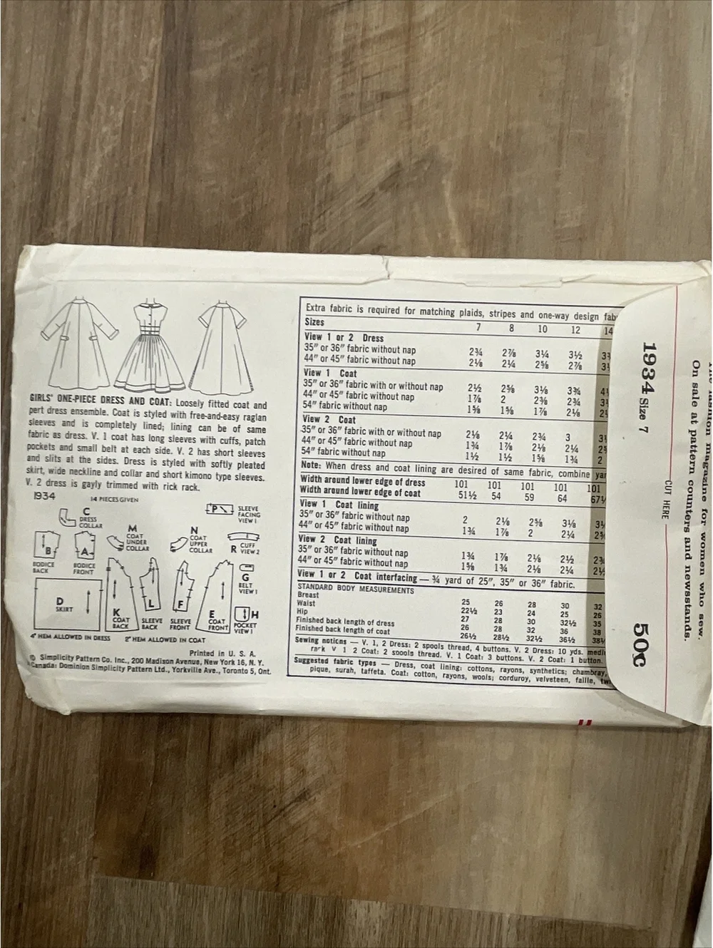 VTG Simplicity Sewing Pattern Girls' Lot Of 3: 5818, 8992, 1934;  Sizes 4, 5 & 7